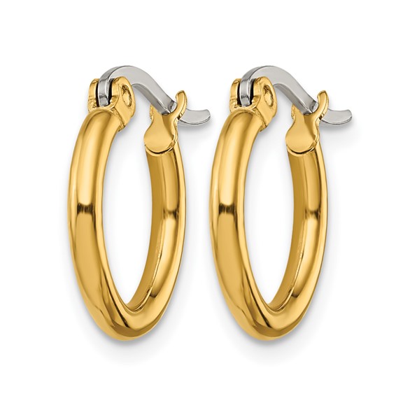 Chisel Stainless Steel Polished Yellow IP-plated 15.5mm Diameter 2mm Hoop Earrings