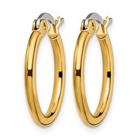 Chisel Stainless Steel Polished Yellow IP-plated 19mm Diameter 2mm Hoop Earrings view 3