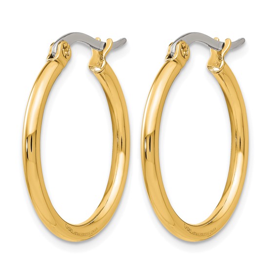 Chisel Stainless Steel Polished Yellow IP-plated 26mm Diameter 2mm Hoop Earrings