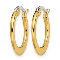 Chisel Stainless Steel Polished Yellow IP-plated Tapered 19mm Diameter Hoop Earrings view 3