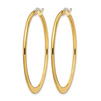 Chisel Stainless Steel Polished Yellow IP-plated Tapered 43mm Diameter Hoop Earrings view 3