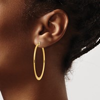 Chisel Stainless Steel Polished Yellow IP-plated Tapered 43mm Diameter Hoop Earrings view 4