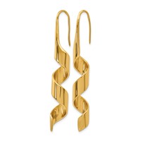 Chisel Stainless Steel Polished Yellow IP-plated Swirl Shepherd Hook Earrings view 3