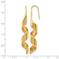 Chisel Stainless Steel Polished Yellow IP-plated Swirl Shepherd Hook Earrings view 5