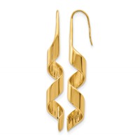Chisel Stainless Steel Polished Yellow IP-plated Swirl Shepherd Hook Earrings view 1