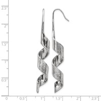 Chisel Stainless Steel Polished and Textured Swirl Shepherd Hook Earrings view 4