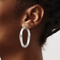 Chisel Stainless Steel Polished Hollow Twisted Hoop Earrings view 4