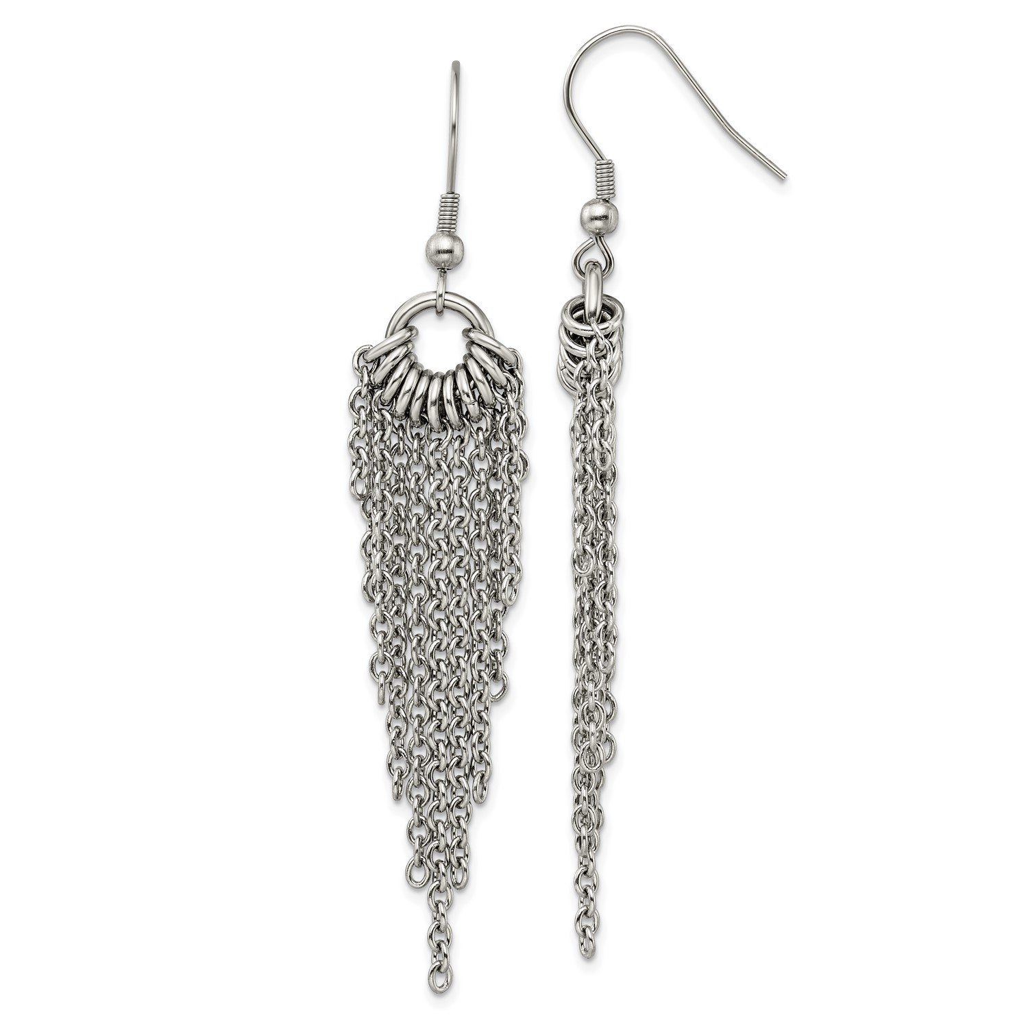 Stainless Steel Dangle Earrings (3IN Long) | eBay