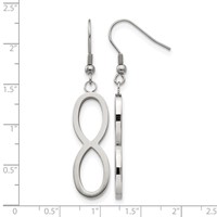 Chisel Stainless Steel Brushed and Polished Infinity Dangle Shepherd Hook Earrings view 5
