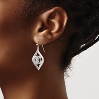 Stainless Steel Polished Dangle Shepherd Hook Earrings view 4