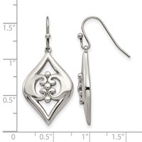 Stainless Steel Polished Dangle Shepherd Hook Earrings view 5