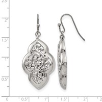 Stainless Steel Polished Dangle Shepherd Hook Earrings view 5