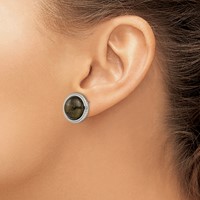 Stainless Steel Polished Labradorite Post Earrings view 4