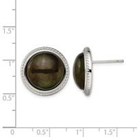 Stainless Steel Polished Labradorite Post Earrings view 5