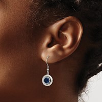 Chisel Stainless Steel Polished Earrings with Blue Druzy Dangle Shepherd Hook view 4