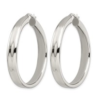 Chisel Stainless Steel Polished 6.75mm Hoop Earrings view 3