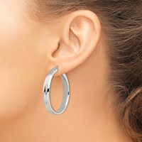 Chisel Stainless Steel Polished 6.75mm Hoop Earrings view 4