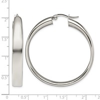 Chisel Stainless Steel Polished 6.75mm Hoop Earrings view 5