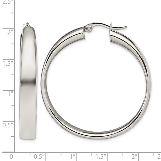 Chisel Stainless Steel Polished 6.75mm Hoop Earrings