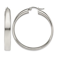 Chisel Stainless Steel Polished 6.75mm Hoop Earrings view 1