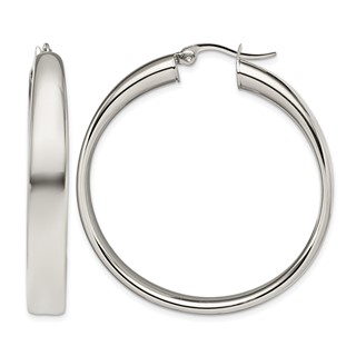 Chisel Stainless Steel Polished 6.75mm Hoop Earrings