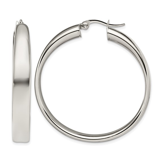 Chisel Stainless Steel Polished 6.75mm Hoop Earrings