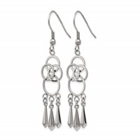 Chisel Stainless Steel Polished Dangle Shepherd Hook Earrings view 3