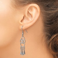 Chisel Stainless Steel Polished Dangle Shepherd Hook Earrings view 4