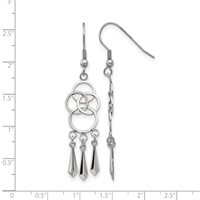Chisel Stainless Steel Polished Dangle Shepherd Hook Earrings view 5