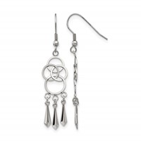 Chisel Stainless Steel Polished Dangle Shepherd Hook Earrings view 1