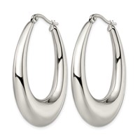 Chisel Stainless Steel Polished Teardrop Hoop Earrings view 3