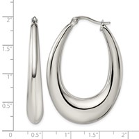 Chisel Stainless Steel Polished Teardrop Hoop Earrings view 5