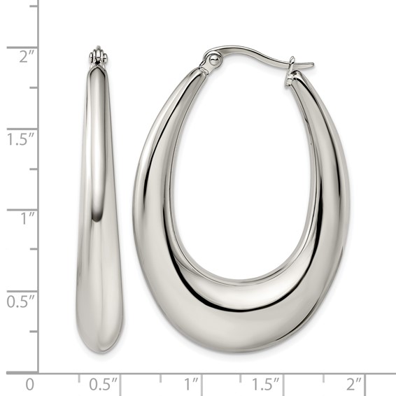 Chisel Stainless Steel Polished Teardrop Hoop Earrings