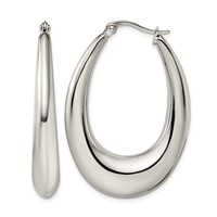 Chisel Stainless Steel Polished Teardrop Hoop Earrings view 1
