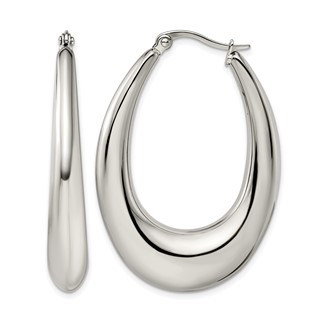 Chisel Stainless Steel Polished Teardrop Hoop Earrings