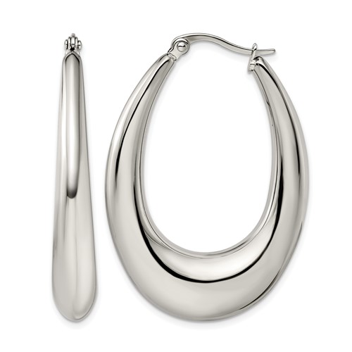 Chisel Stainless Steel Polished Teardrop Hoop Earrings