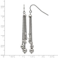 Stainless Steel Polished Dangle Shepherd Hook Earrings view 5