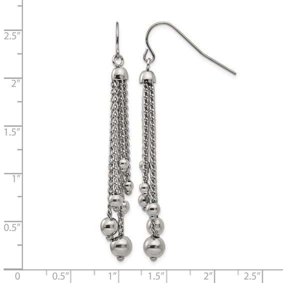 Stainless Steel Polished Dangle Shepherd Hook Earrings