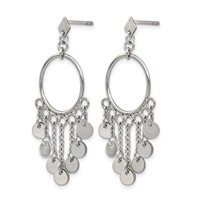 Chisel Stainless Steel Polished Post Dangle Earrings view 3
