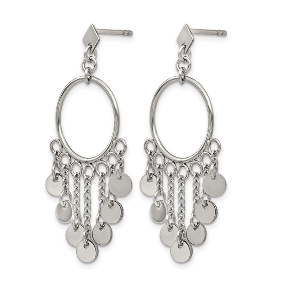 Chisel Stainless Steel Polished Post Dangle Earrings