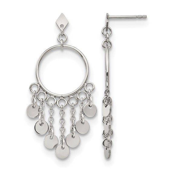 Chisel Stainless Steel Polished Post Dangle Earrings