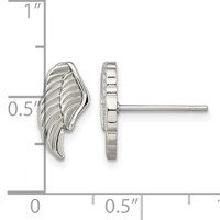 Chisel Stainless Steel Polished and Textured Wing Post Earrings view 5