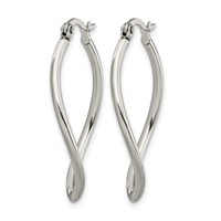 Chisel Stainless Steel Polished Wavy Hoop Earrings view 3
