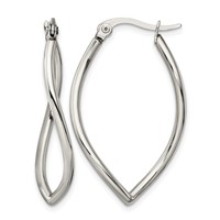 Chisel Stainless Steel Polished Wavy Hoop Earrings view 1