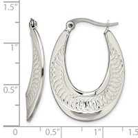 Chisel Stainless Steel Polished and Textured Swirl Hoop Earrings view 5