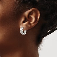 Chisel Stainless Steel Polished X Hinged Hoop Earrings view 4