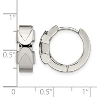 Chisel Stainless Steel Polished X Hinged Hoop Earrings view 5