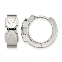 Chisel Stainless Steel Polished X Hinged Hoop Earrings view 1