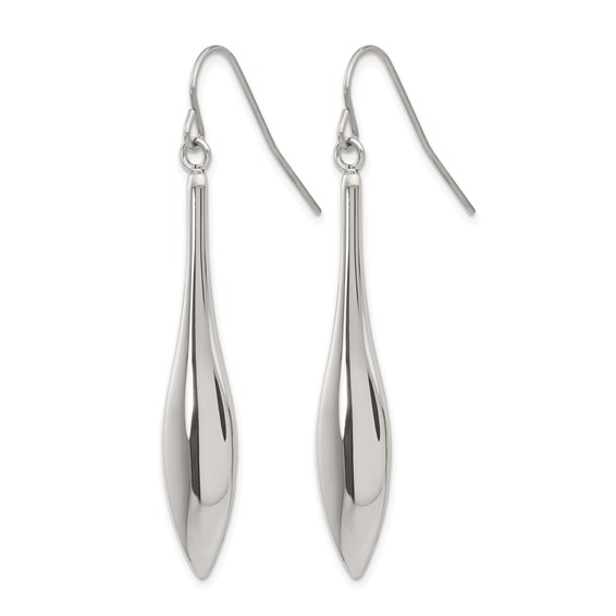 Chisel Stainless Steel Polished Dangle Shepherd Hook Earrings