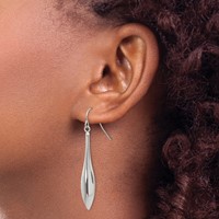 Chisel Stainless Steel Polished Dangle Shepherd Hook Earrings view 4